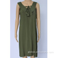 Summer Dress with Lotus Collar Women Casual Dress with Flounce Neck Factory